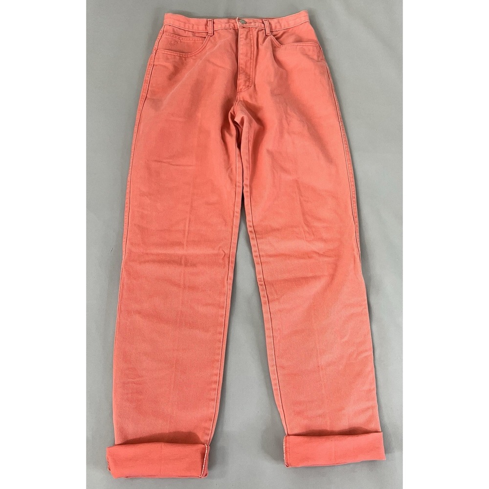 VTG Women's Roper Bright Plink Coral  Cut Hem‎ Jeans 30x36 Tall 90s USA